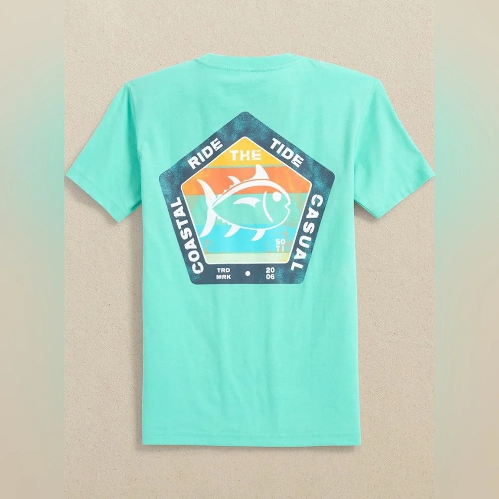 NWT Southern Tide Kid’s Ride the Tide Beach Coastal Casual Skipjack Fish Tee XS